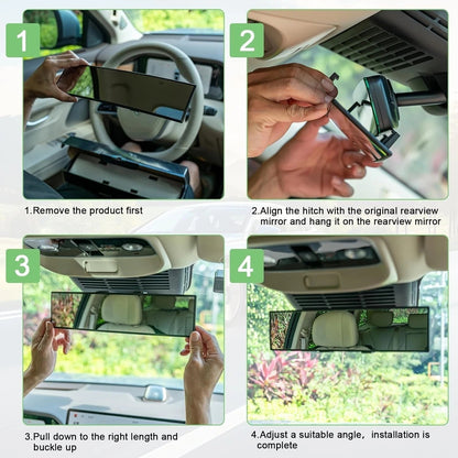 Espejo Retrovisor Interior Universal Espejos De Para Autos Carro Grande NUEVO