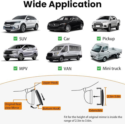 Universal Interior Rearview Mirror – Large Car Mirror
