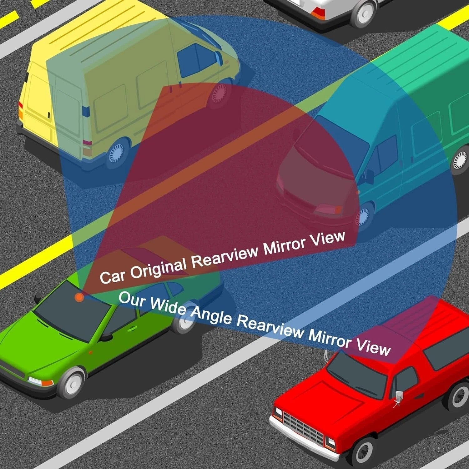 Espejo Retrovisor Interior Universal Espejos De Para Autos Carro Grande NUEVO