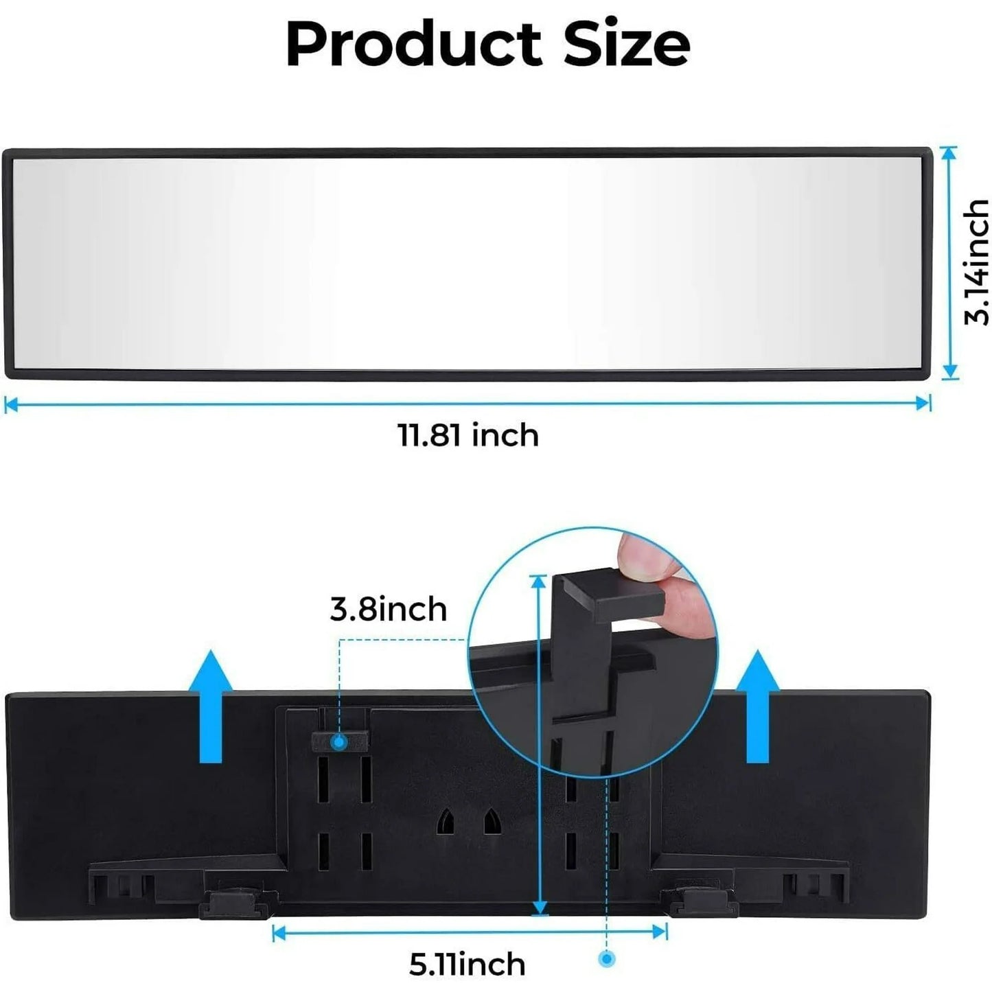 Universal Interior Rearview Mirror – Large Car Mirror